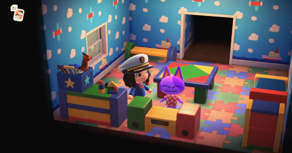 bob in his house in animal crossing