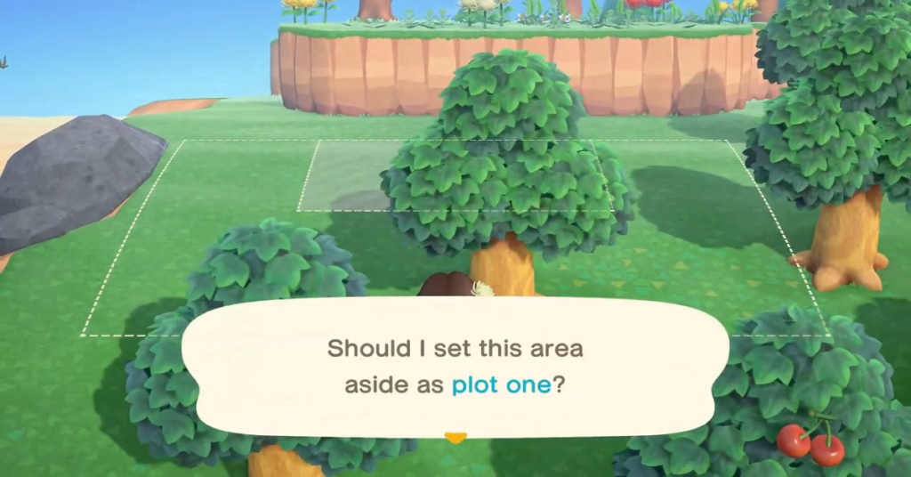placing the plot in animal crossing