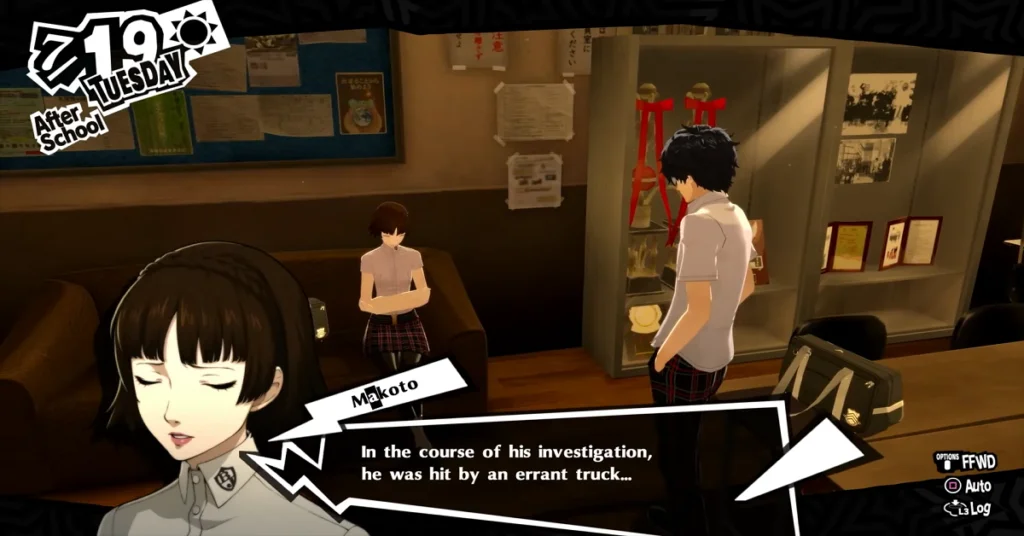 makoto interacting with NPC