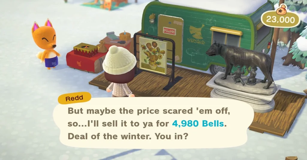 redd selling art to player