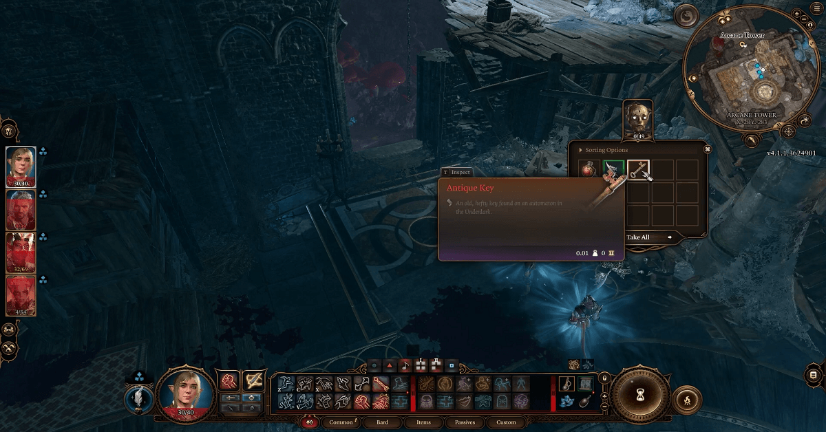 unlocking arcane tower front door with antique key bg3