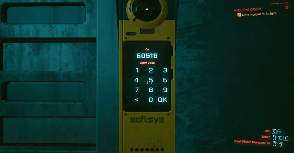 cyberpunk 2077 kabuki market door code