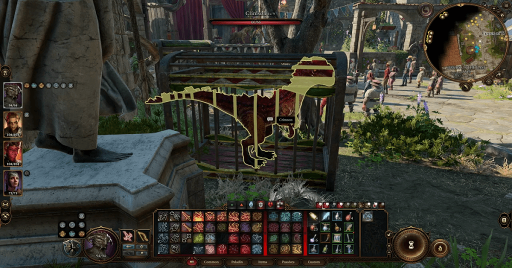 crimson in cage at circus of the last days bg3