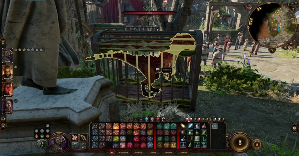 crimson in cage at circus of the last days bg3