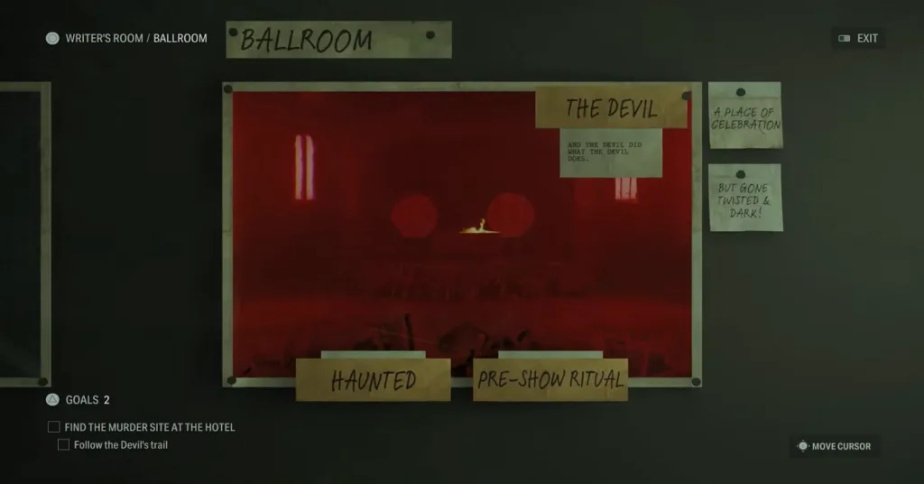 ballroom devil scene plot board