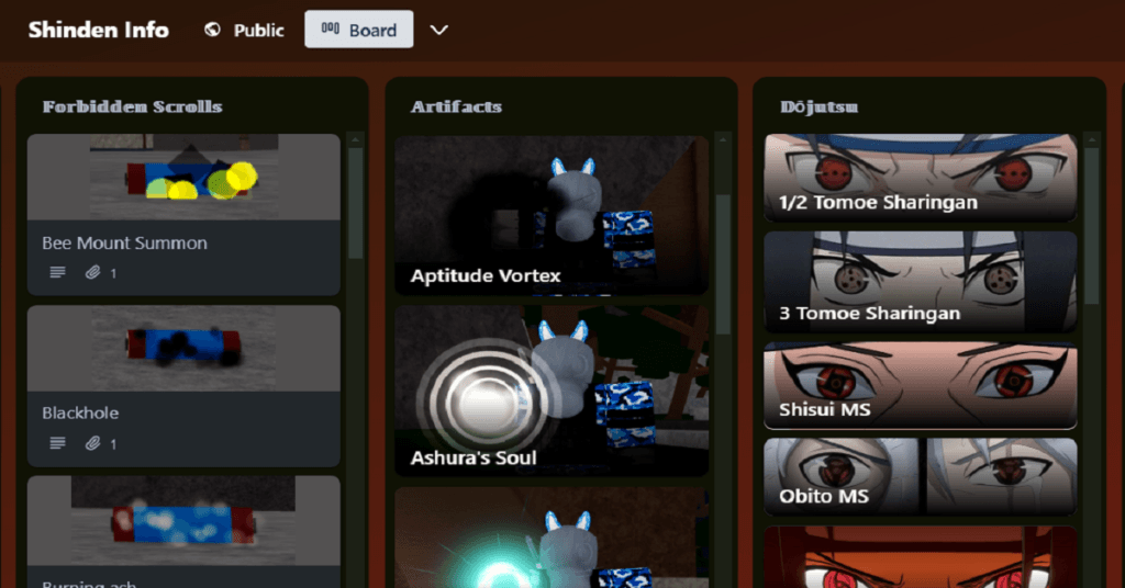 shinden trello page