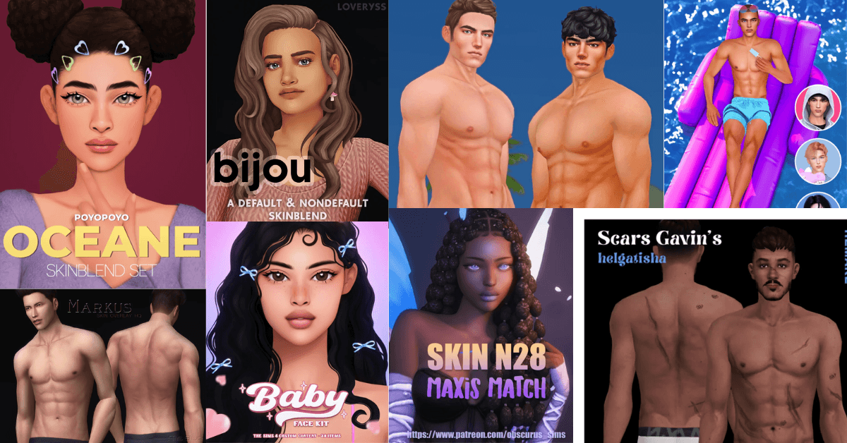 Sims 4 CC Skin Details – Skin Overlays & Skinblends For Stunning Looks