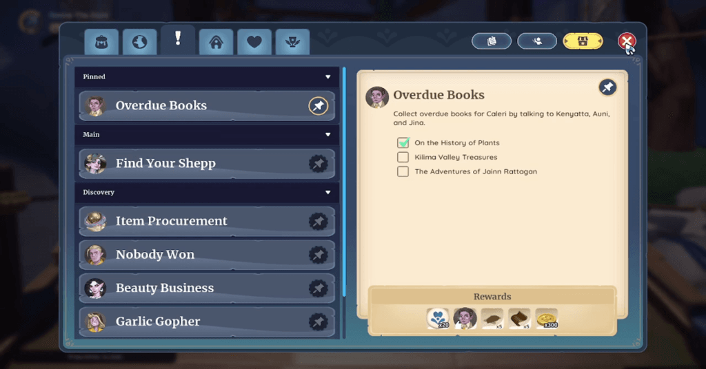 palia overdue books quest