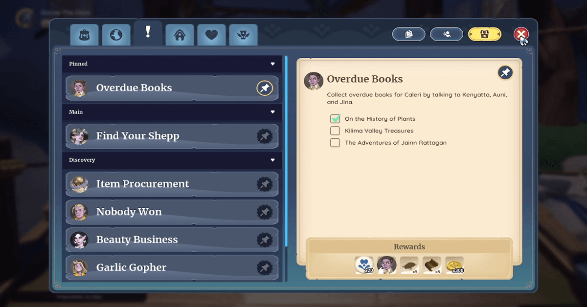 palia overdue books quest