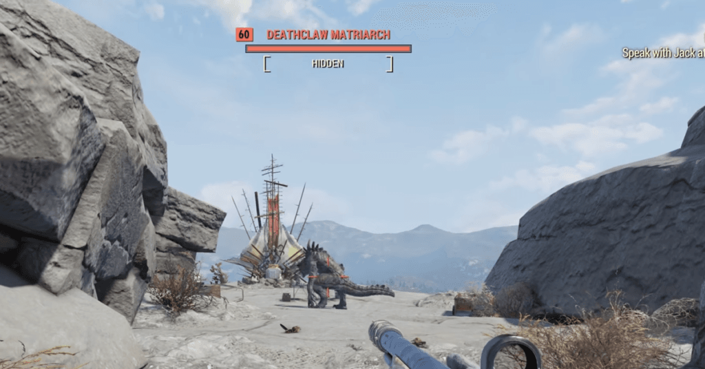 approach a deathclaw and make friends