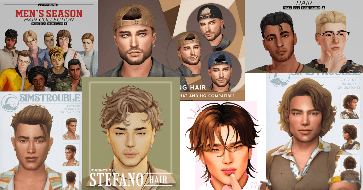 Gorgeous Male Hair CC Packs for Sims 4 – Collection of Every Hairstyle