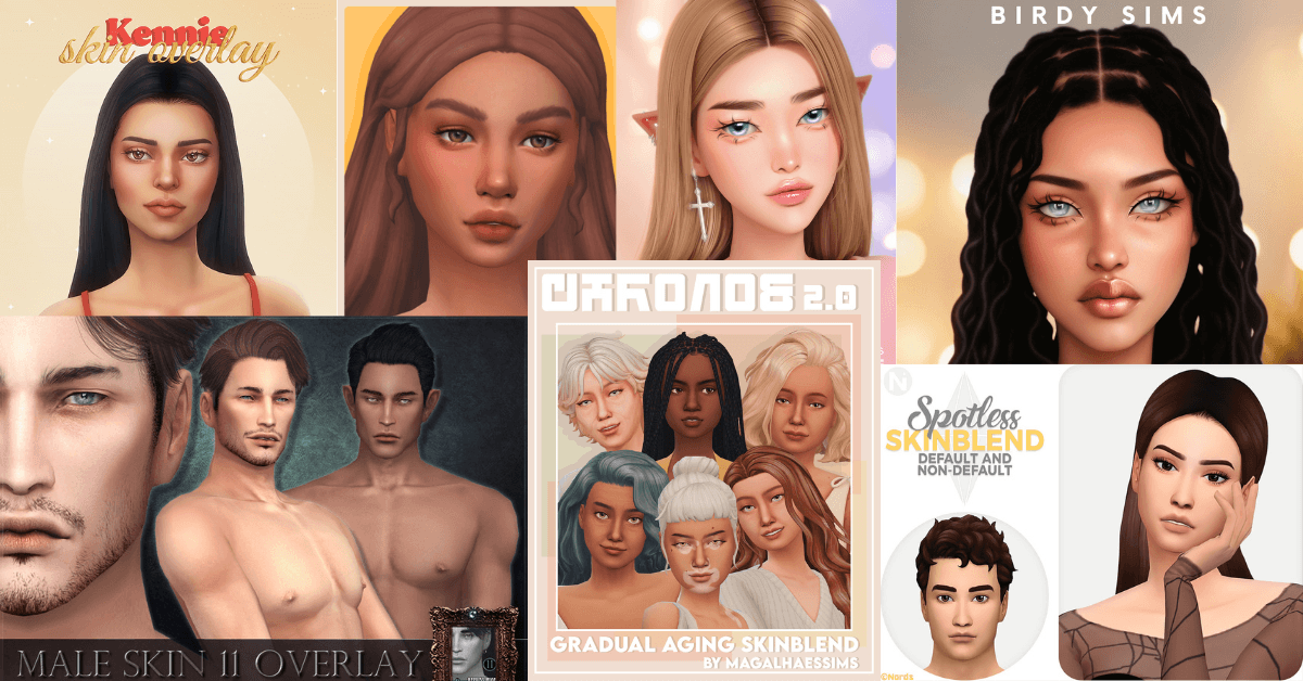 Best Skin Details CC for Sims 4 – Skinblend & Skin Overlay For Male & Female Sims