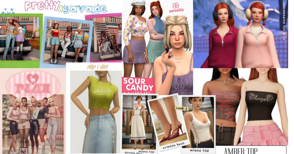 tops cc packs for femaes for sims 4