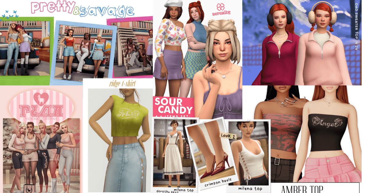 tops cc packs for femaes for sims 4