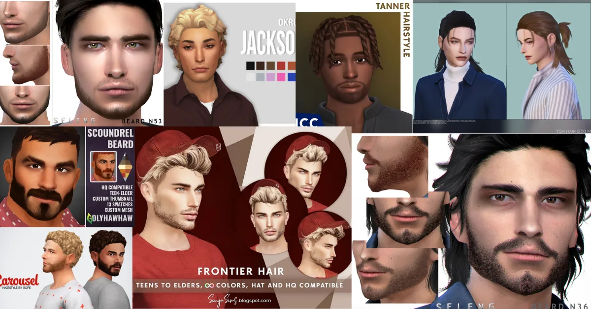 sims 4 all time best male hair & beard cc