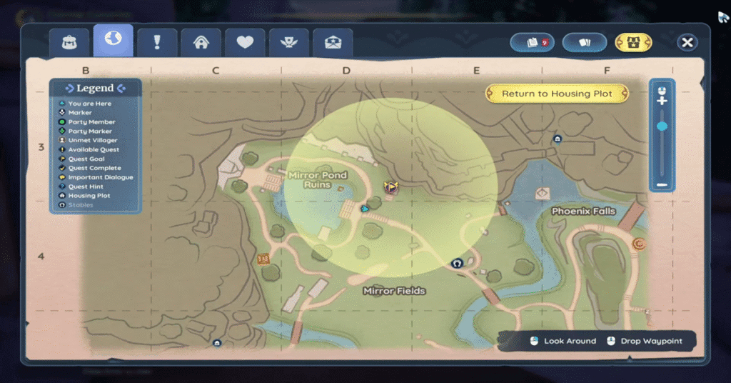 Navigating to Mirror Pond Ruins_Palia Keeper of Waves